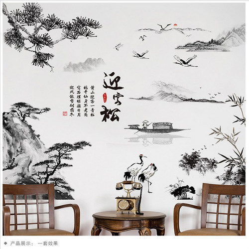 迎客松水墨画价格 迎客松水墨画图片 星期三