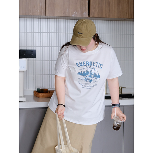 zooobaby04/14晚八点美式复古百搭字母宽松T恤短袖上衣