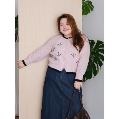 zooobaby09/22韩系甜美刺绣针织开衫上衣