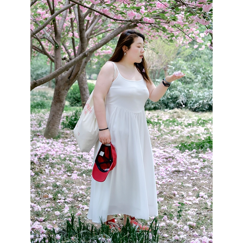 zooobaby04/14晚八点韩系纯白色吊带裙内搭显瘦无袖背心连衣裙