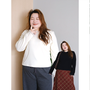 zooobaby10 女宽松显瘦上衣 20韩系简约蕾丝拼接半高领打底衫