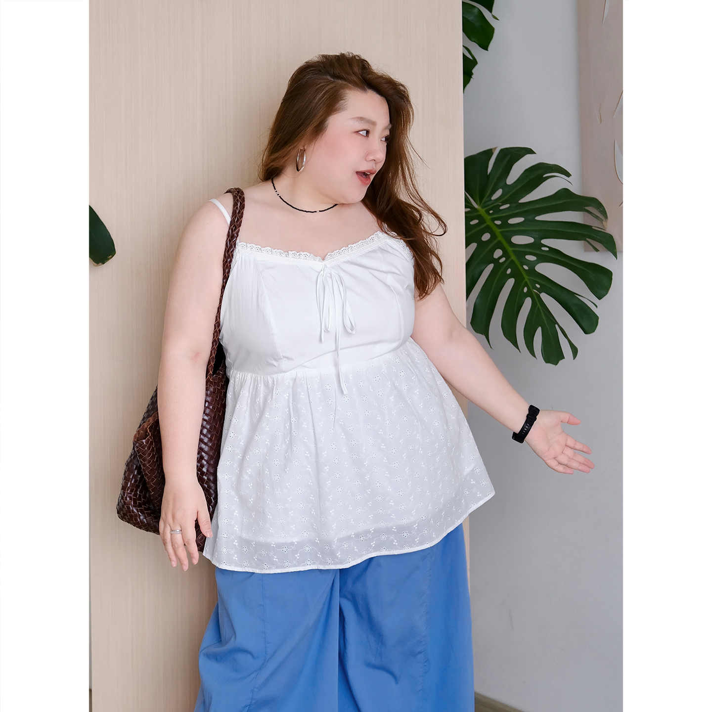 zooobaby07/18韩系纯色木耳边吊带背心收腰显瘦百搭上衣