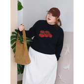 zooobaby10 20韩系简约趣味圆领长袖 针织毛衣女宽松显瘦上衣