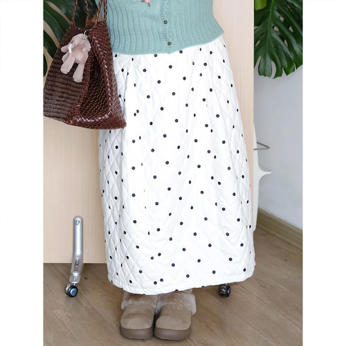 zooobaby12/08韩系复古波点加厚A字显瘦半身裙