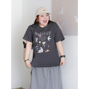 14韩系趣味插画宽松显瘦短袖 zooobaby04 t恤女圆领上衣