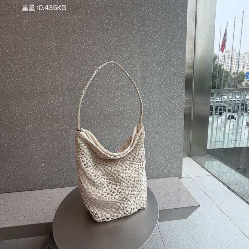 包包女2026新款网红镂空棉绳大容量编织包休闲度假沙滩包子母包潮