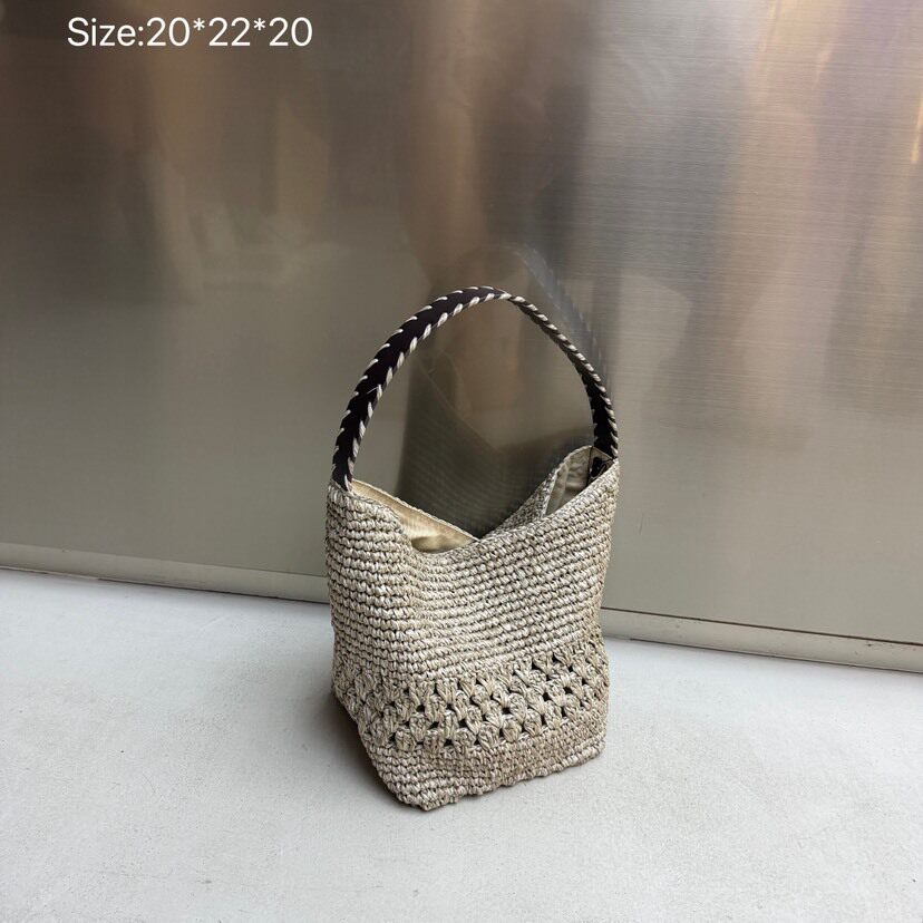 2026新款编织单肩包女大容量镂空托特包海边度假草编包手提斜挎包
