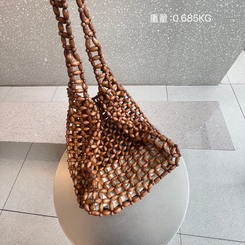 包包2025新款复古女包手提包托特包腋下包编织包木珠包手工串珠包