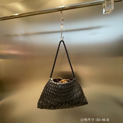 撞色复古编织包单肩腋下包