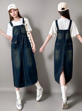 牛仔背带连衣裙女士2025秋季新款