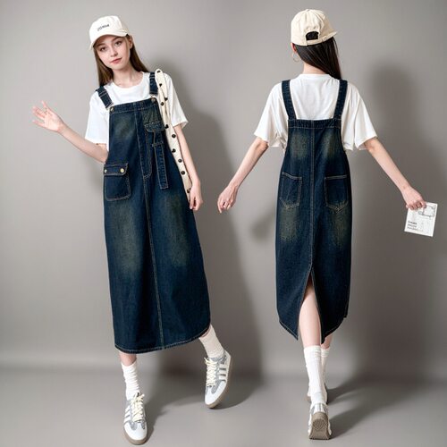 牛仔背带连衣裙女士2025秋季新款