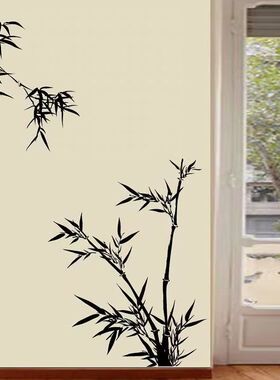 竹韵竹子墙贴中式客厅书房电视沙发屏风背景贴镂空贴纸中古风贴纸