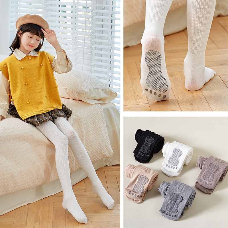 儿童连裤袜棉质针织麻花春秋款