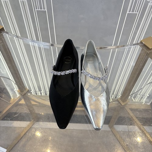 皇冠老店正品 SKP高奢品牌断码蝴蝶钻带尖头平底玛丽珍  T37891