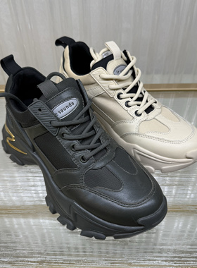 皇冠老店正品 莱尔斯丹  休闲系带厚底女鞋老爹鞋 3T46707