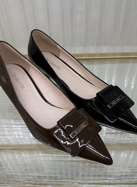 皇冠老店正品 莱尔斯丹 尖头小猫跟女单鞋 3T43901