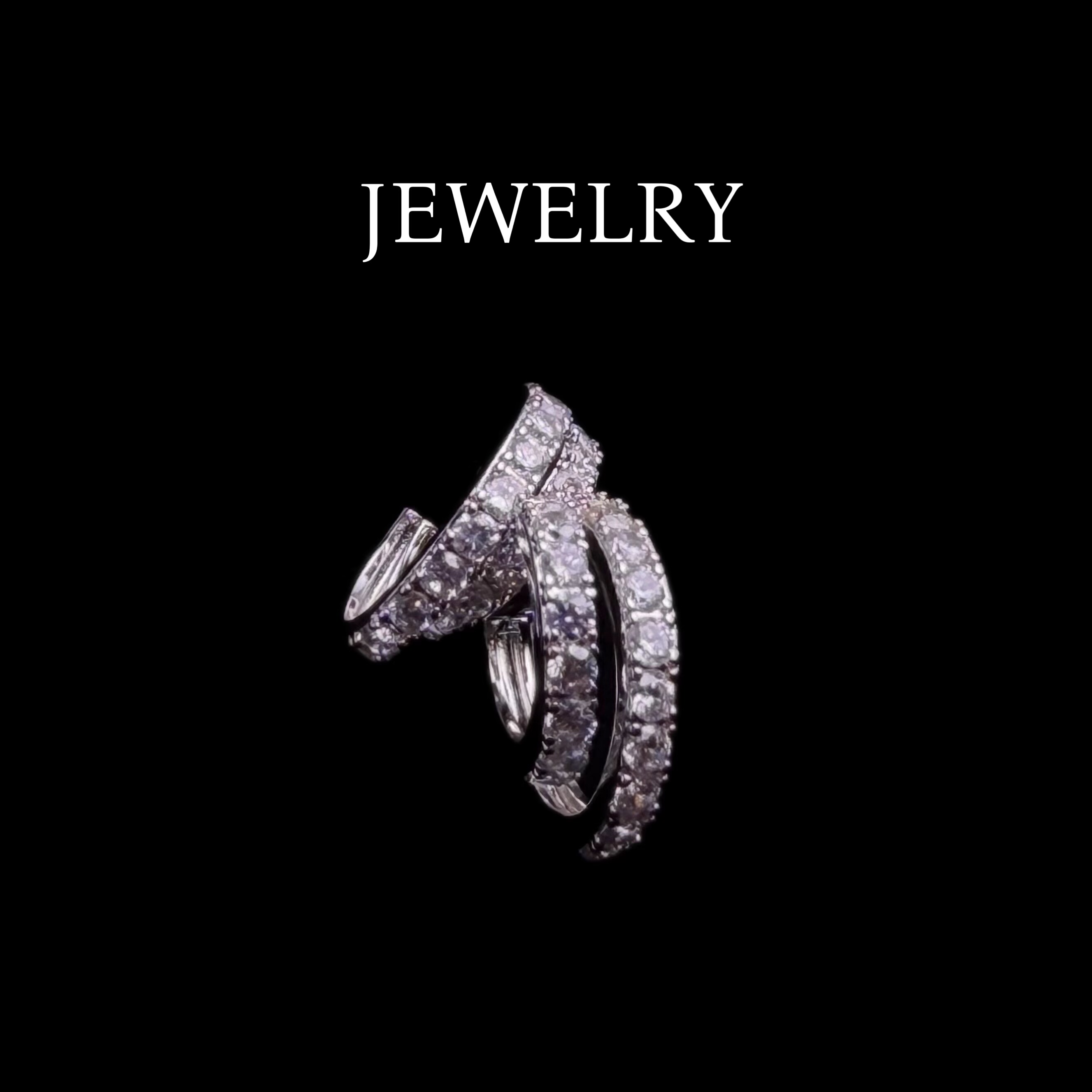 皇冠老店正品 C形双层锆石耳钉 CIM250024