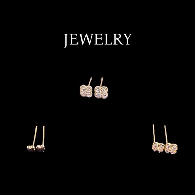 皇冠老店正品 四叶草三件套耳钉 CIM250047