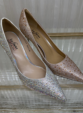 皇冠老店正品 法国乐芙/LE FAOU 满钻珍珠重工单鞋 L213080