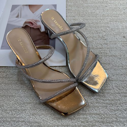 偏小拍大皇冠老店正品 莱尔斯丹 粗高跟女凉鞋 3M49101