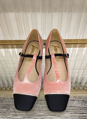 皇冠老店正品 Linea Rosa/恋尚萝莎 丝绒甜美高级玛丽珍 4T19712