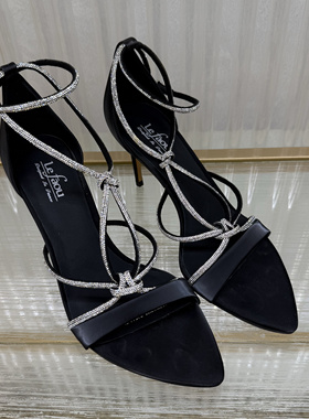 皇冠老店正品 法国乐芙/LE FAOU 时尚水钻细跟凉鞋 L212028