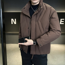 设计感立领羽绒服外套男款冬季痞帅潮牌短款高级感加厚保暖面包服