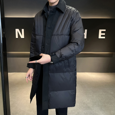 中长款风衣羽绒服男款冬季加厚外套时尚羽绒衣潮牌高端男装防寒服