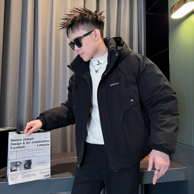 冬季连帽棉衣男款高级感羽绒服2025新款爆款休闲潮牌保暖棉袄外套