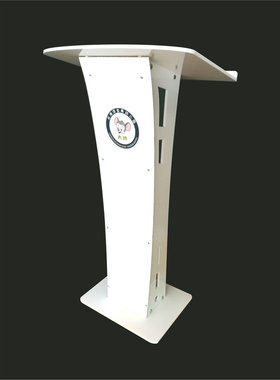 定制水晶讲台白色主持台亚克力司仪台演讲台会议室讲桌迎宾台小型