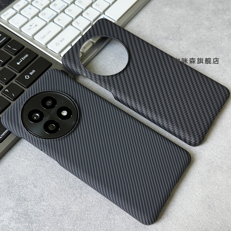 适用于一加13手机壳半包火山口超薄碳钎维纹一加12细纹保护套硬壳OnePlusACE3散热防摔凯夫拉纹ace2pro商务男