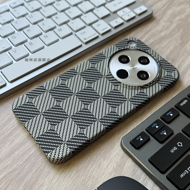 适用于findx8手机壳半包棋盘格超薄火山口碳钎维纹理oppofindx8pro凯夫拉纹理x7Ultra磨砂防摔硬保护套x6pro