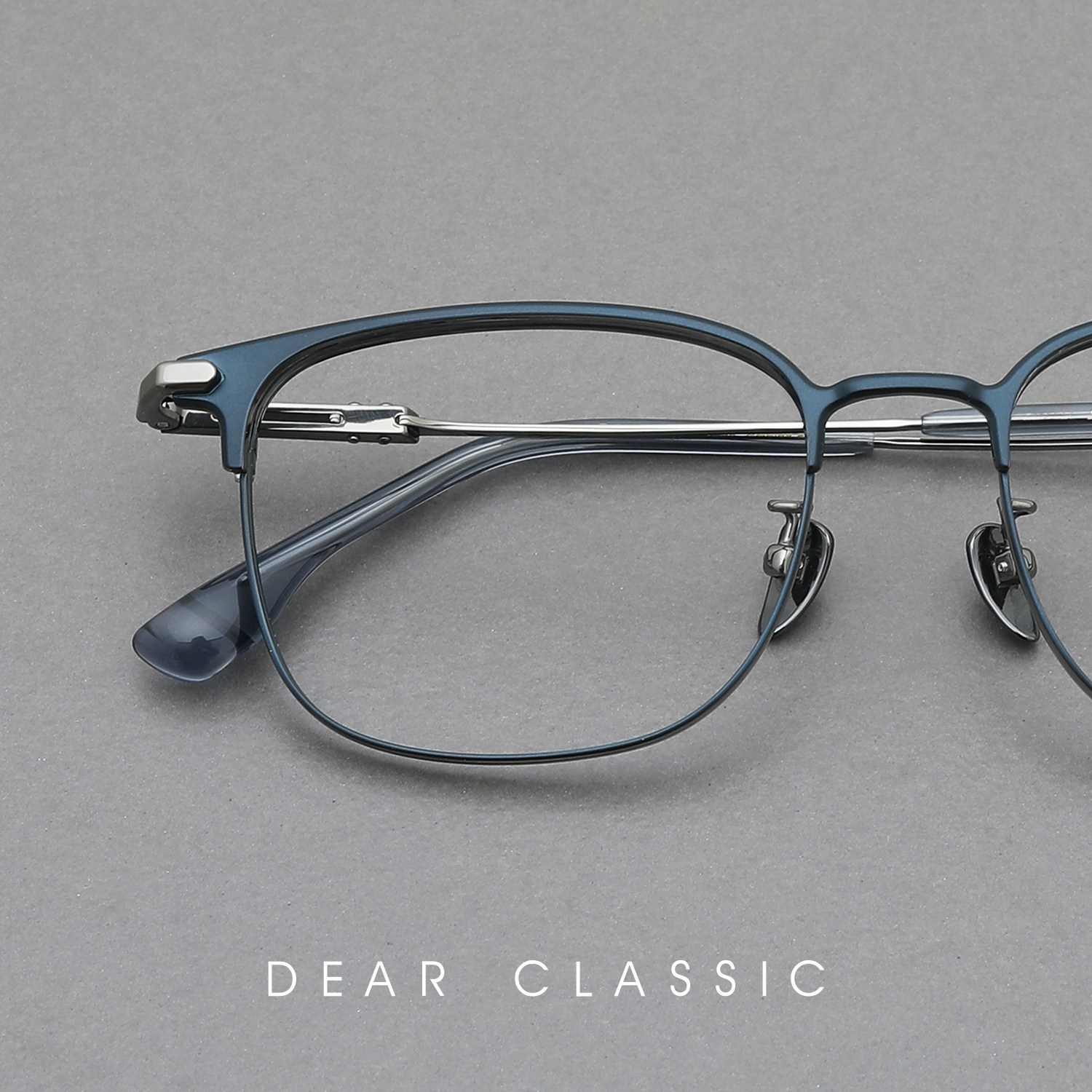 高级藏青 54片宽小众设计日本钛减龄眼镜框近视眼镜架男款高档