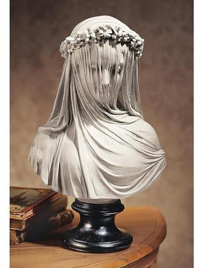 美国进口面纱少女室内半身像