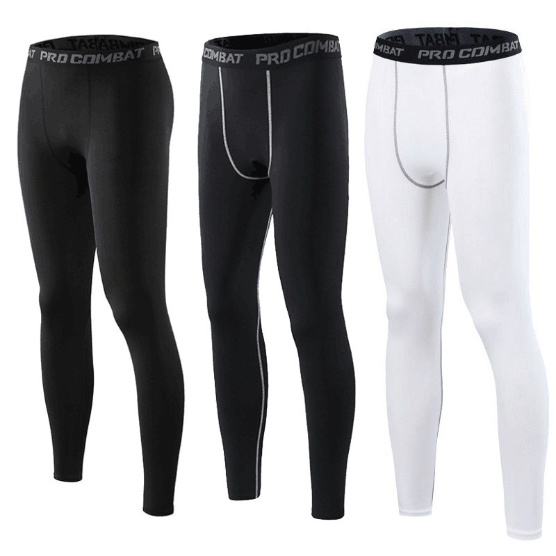 运动健身九分裤男速干弹力长裤篮球训练打底田径紧身透气球星同款