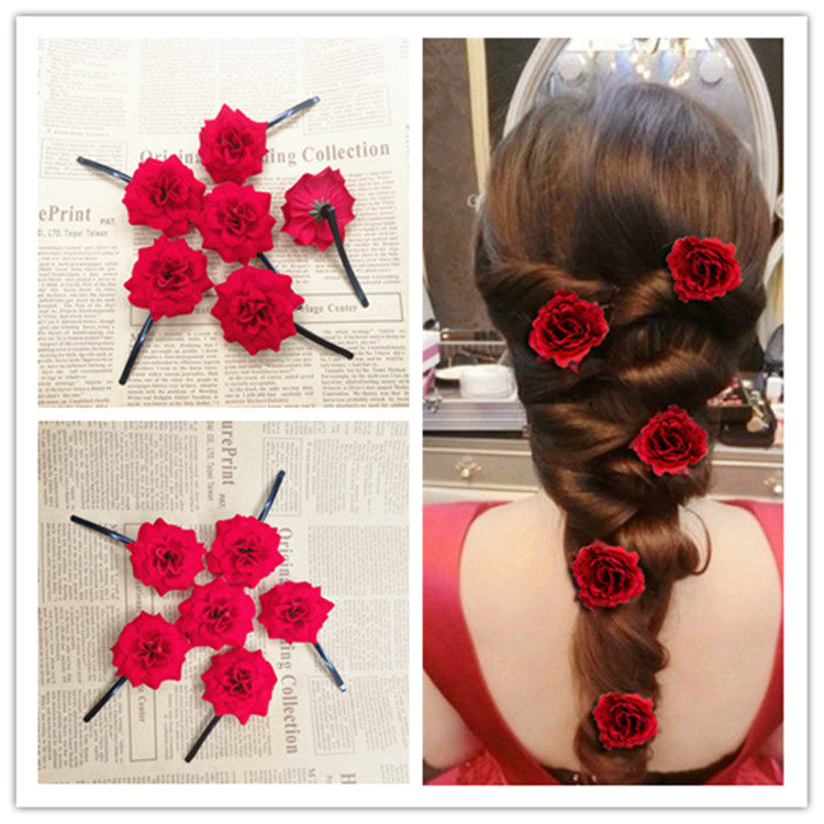 优雅韩式新娘盘发饰品红色头花发梳发夹边夹发卡花朵头饰配饰310,饰品/流行首饰/时尚饰品新,发饰,淘宝优惠券,粉丝福利购,淘宝优惠卷