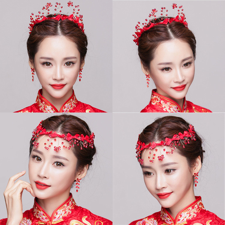 中国风发箍秀禾皇冠串珠新娘头饰