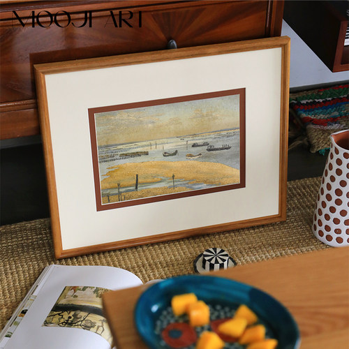 岸屿】木吉客厅沙发背景墙装饰画中古风高级感卧室挂画玄关组合画