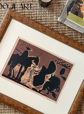 木吉艺术法式复古客厅装饰画现代中古风挂画玄关餐厅高级感沙发画