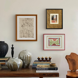 木吉客厅沙发背景墙装饰画中古风高级感卧室挂画玄关组合画餐厅画