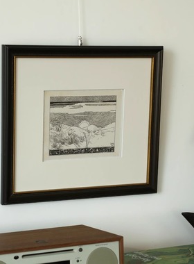 日出木吉中古客厅背景墙装饰画高级感玄关壁画设计师卧室小众挂画