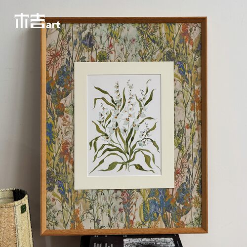 木吉复古花卉有框客厅装饰画