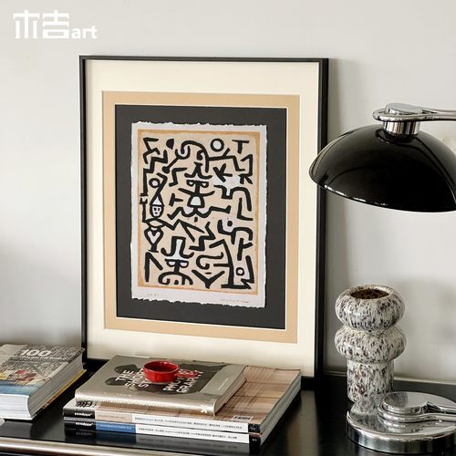 】木吉设计中古风沙发背景墙装饰画高级感挂画抽象艺术画