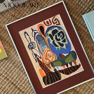 饰画客厅背景墙多巴胺挂画高级感卧室壁画 中古艺术装 炽热 梦