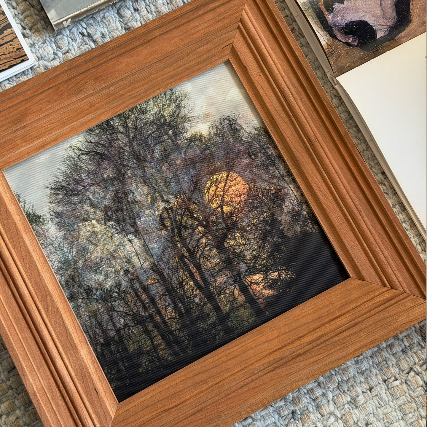 樱桃木实木房间卧室床头装饰画