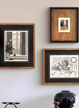 木吉中古风客厅组合装饰画高级法式复古沙发背景墙挂画小众艺术画