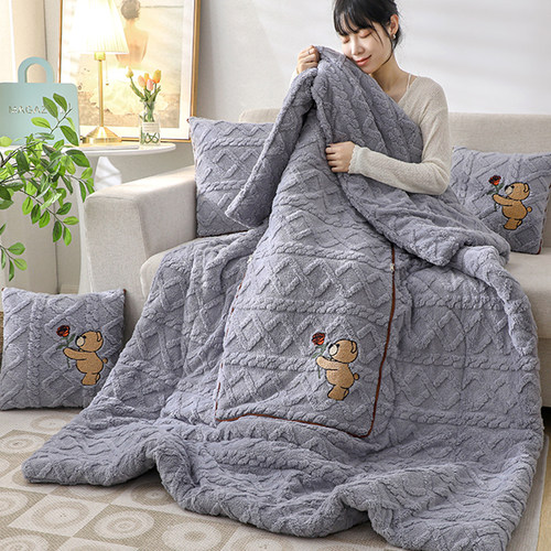 德洛娜抱枕被加厚办公室午休毯