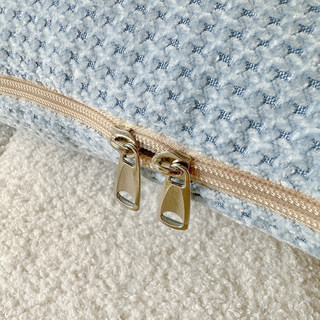 蓝色靠垫刺绣客厅沙发抱枕被子两用午休春夏空调被简约轻奢办公室
