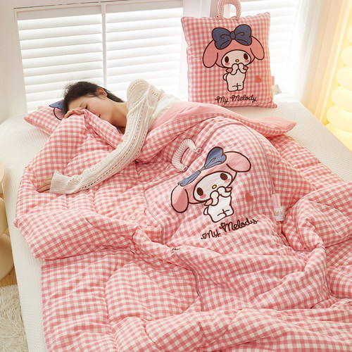 美乐蒂抱枕被子两用全棉汽车沙发靠垫可爱办公室宿舍午休被三丽鸥