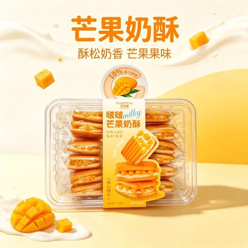 果滋趣啵啵奶酥会拉丝的夹心奶酥